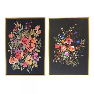 Wild Sage Floral Gold-Framed Canvas Wall Décor